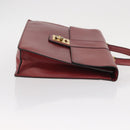 CELINE Handtas Leer Rood Goud Auth 161005-3
