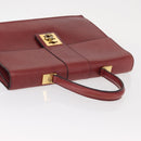 CELINE Handtas Leer Rood Goud Auth 161005-6