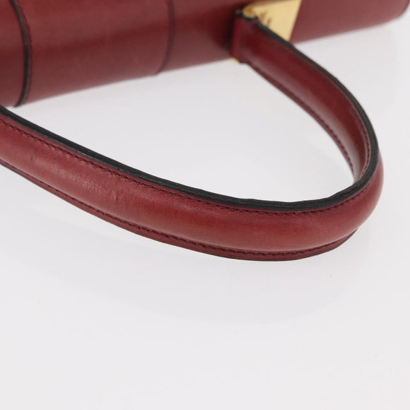CELINE Handtas Leer Rood Goud Auth 161005