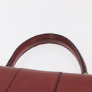 CELINE Handtas Leer Rood Goud Auth 161005-8