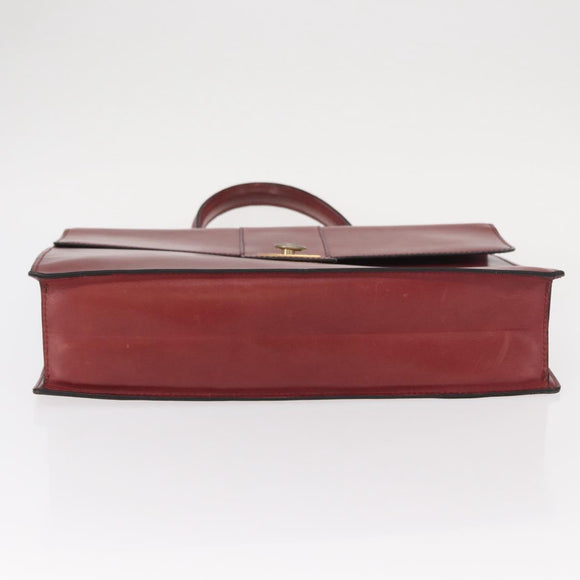 CELINE Handtas Leer Rood Goud Auth 161005