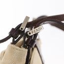 FENDI Zucca Canvas Shoulder Bag Ivory Silver Auth 161007-18