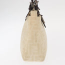 FENDI Zucca Canvas Shoulder Bag Ivory Silver Auth 161007-4