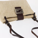 FENDI Zucca Canvas Shoulder Bag Ivory Silver Auth 161007-6