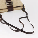 FENDI Zucca Canvas Shoulder Bag Ivory Silver Auth 161007-7