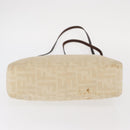 FENDI Zucca Canvas Shoulder Bag Ivory Silver Auth 161007-5