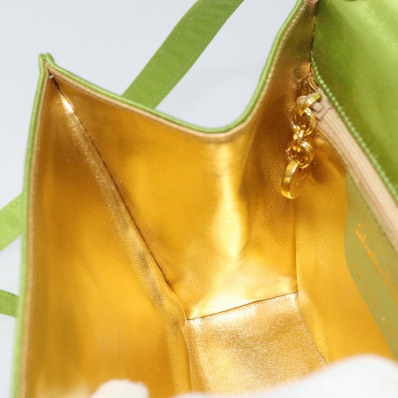Salvatore Ferragamo Shoulder Bag Satin Green Auth 161011