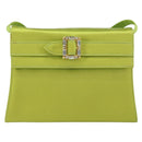 Salvatore Ferragamo Shoulder Bag Satin Green Auth 161011-13