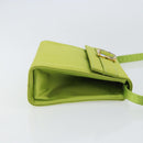 Salvatore Ferragamo Shoulder Bag Satin Green Auth 161011-3