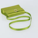 Salvatore Ferragamo Shoulder Bag Satin Green Auth 161011-7