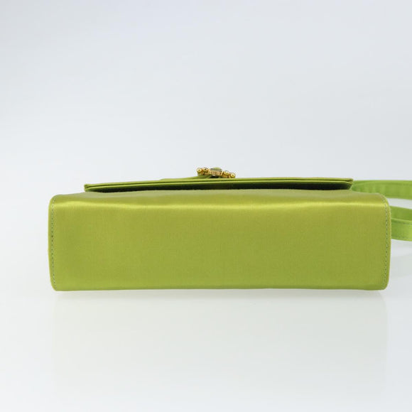 Salvatore Ferragamo Shoulder Bag Satin Green Auth 161011