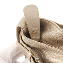 Salvatore Ferragamo Gancini Handtasche Leder Champagner Gold Silber Auth 161013-10