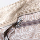 Salvatore Ferragamo Gancini Handtasche Leder Champagner Gold Silber Auth 161013-21
