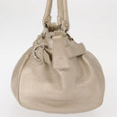 Salvatore Ferragamo Gancini Handtasche Leder Champagner Gold Silber Auth 161013-3