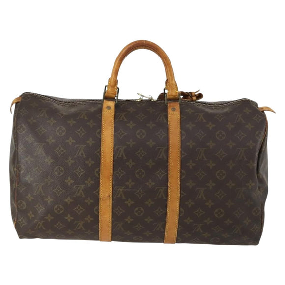 LOUIS VUITTON Monogram Keepall 50 Boston Bag M41426 LV Auth 161021