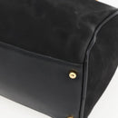 GUCCI Bamboo Hand Bag Suede 2way Black Gold 000 3444 0294 Auth 161026-16