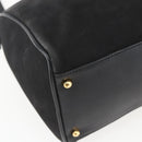 GUCCI Bamboo Hand Bag Suede 2way Black Gold 000 3444 0294 Auth 161026-17