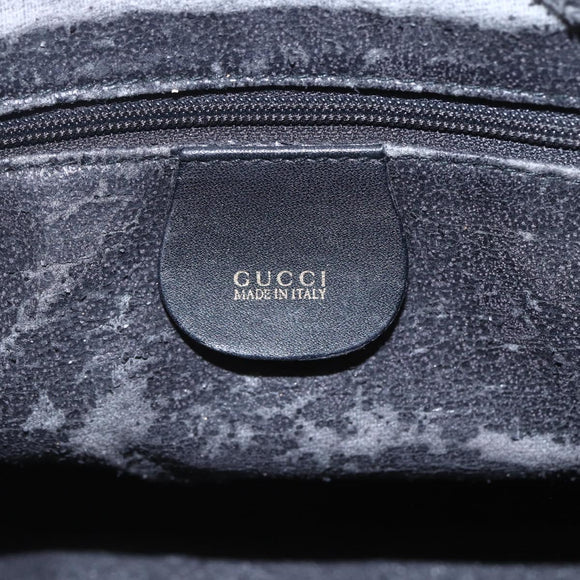 GUCCI Bamboo Hand Bag Suede 2way Black Gold 000 3444 0294 Auth 161026