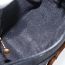 GUCCI Bamboo Hand Bag Suede 2way Black Gold 000 3444 0294 Auth 161026-11