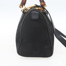 GUCCI Bamboo Hand Bag Suede 2way Black Gold 000 3444 0294 Auth 161026-3