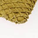 CHANEL Shoulder Bag Leather Yellow Gold CC Auth 161027V-8