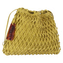 CHANEL Shoulder Bag Leather Yellow Gold CC Auth 161027V-1