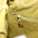 CHANEL Shoulder Bag Leather Yellow Gold CC Auth 161027V-22