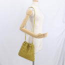 CHANEL Shoulder Bag Leather Yellow Gold CC Auth 161027V-23