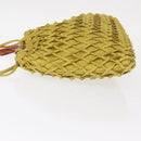 CHANEL Shoulder Bag Leather Yellow Gold CC Auth 161027V-4