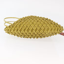 CHANEL Shoulder Bag Leather Yellow Gold CC Auth 161027V-5