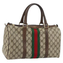 GUCCI GG Supreme Web Sherry Line Hand Bag PVC Beige Gold 24 012 3842 Auth 161028-1