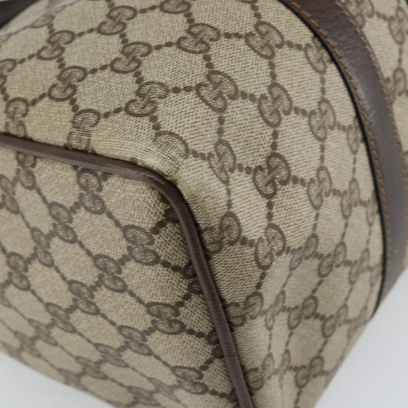 GUCCI GG Supreme Web Sherry Line Hand Bag PVC Beige Gold 24 012 3842 Auth 161028