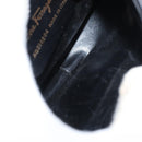 Salvatore Ferragamo Chain Gancini Shoulder Bag Leather Black Gold Auth 161032-10