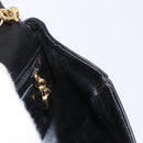 Salvatore Ferragamo Chain Gancini Shoulder Bag Leather Black Gold Auth 161032-19