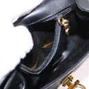 Salvatore Ferragamo Chain Gancini Shoulder Bag Leather Black Gold Auth 161032-11