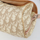 Christian Dior Trotter Canvas Romantic Bag PVC Beige Silver Auth 161033V-9