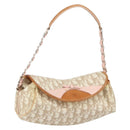 Christian Dior Trotter Canvas Romantic Bag PVC Beige Silver Auth 161033V-1