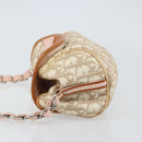 Christian Dior Trotter Canvas Romantic Bag PVC Beige Silver Auth 161033V-4