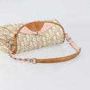 Christian Dior Trotter Canvas Romantic Bag PVC Beige Silver Auth 161033V-7