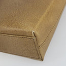 Salvatore Ferragamo Gancini Shoulder Bag Leather Beige Silver Auth 161036-10