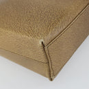 Salvatore Ferragamo Gancini Shoulder Bag Leather Beige Silver Auth 161036-11