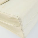 CELINE Shoulder Bag Leather White Gold Auth 161037-14
