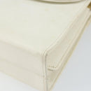 CELINE Shoulder Bag Leather White Gold Auth 161037-15
