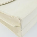 CELINE Shoulder Bag Leather White Gold Auth 161037-16