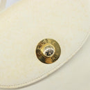 CELINE Shoulder Bag Leather White Gold Auth 161037-17