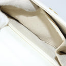 CELINE Shoulder Bag Leather White Gold Auth 161037-22
