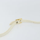 CELINE Shoulder Bag Leather White Gold Auth 161037-8