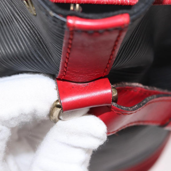 LOUIS VUITTON Epi Noe Shoulder Bag Bicolor Black Red M44017 LV Auth 161038
