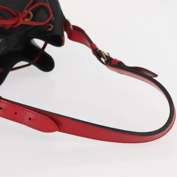 LOUIS VUITTON Epi Noe Shoulder Bag Bicolor Black Red M44017 LV Auth 161038
