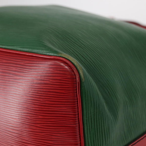 LOUIS VUITTON Epi Petit Noe Shoulder Bag Bicolor Green Red M44147 LV Auth 161040